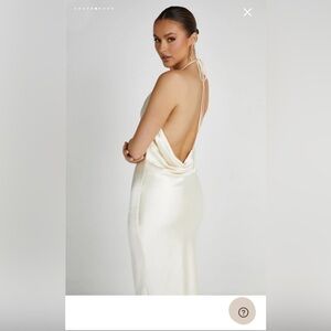 Ivory satin halter dress